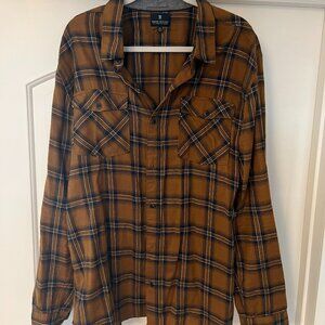 Roark Revival Button Down Flannel - Brown/Black Checkered - XL